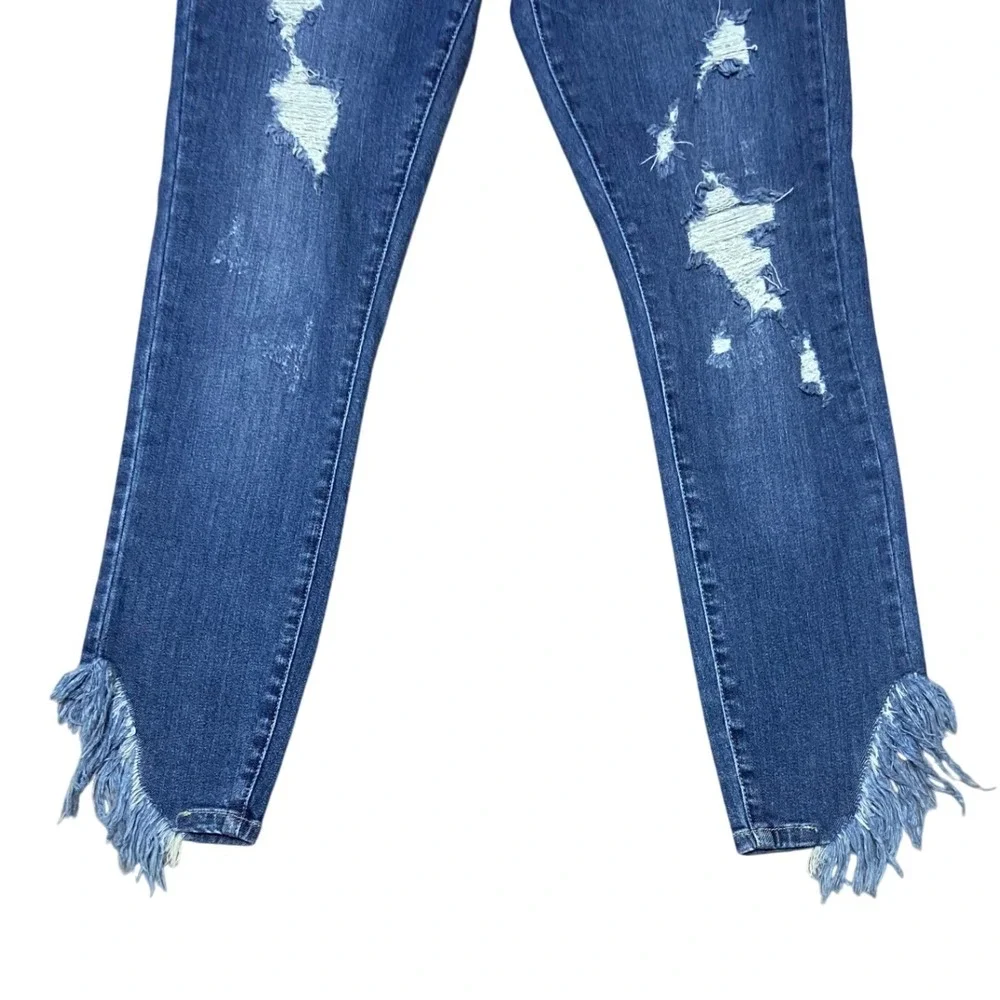 Judy Blue Los Angeles‎ Skinny Fit Distressed Frayed Hem Preppy Grunge Jeans 9/29